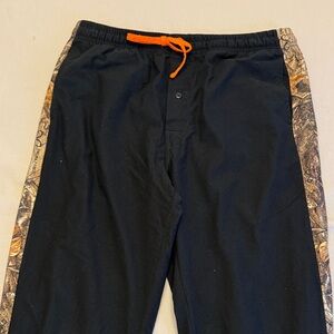 REALTREE Black and Camouflage Pants with Orange Drawstring Pants hunting